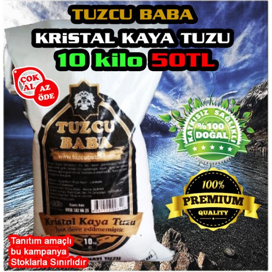 10kg Sofralık Doğal Kristal Kaya Tuzu 84 mineralli 10kg Sofralık Doğal Kristal Kaya Tuzu 84 mineralli