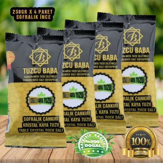 1kg Sofralık Çankırı Kristal Kaya Tuzu 84 Mineralli 250gr X4 paket 1kg Sofralık Çankırı Kristal Kaya Tuzu 84 Mineralli 250gr X4 paket