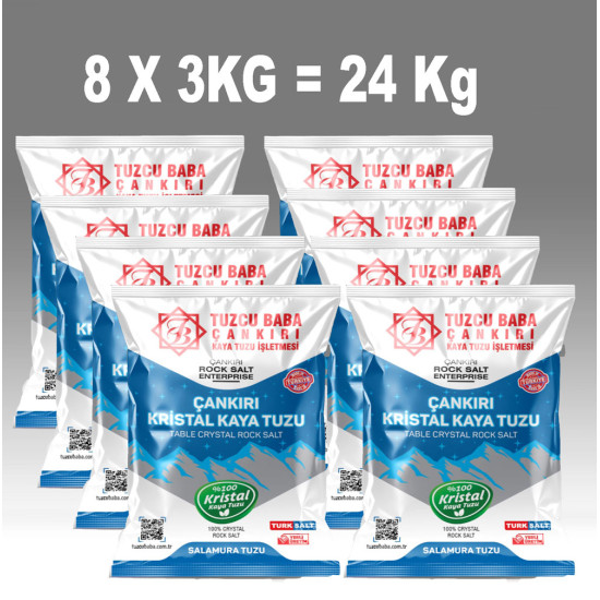 24kg SOFRALIK İNCE Çankırı Kristal Kaya Tuzu 84 mineralli 24kg SOFRALIK İNCE Çankırı Kristal Kaya Tuzu 84 mineralli