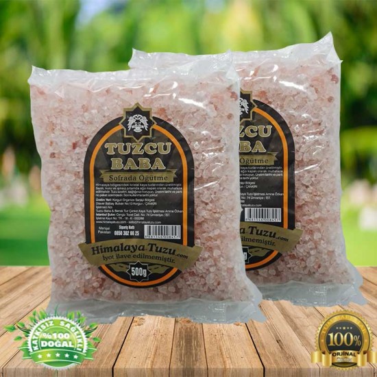 1Kg Pembe Granül Himalaya Tuzu 84 mineralli 500g x2 paket sole sole