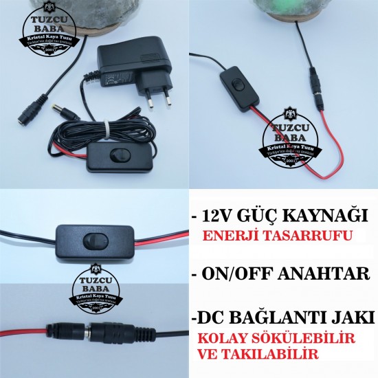 Tuz Lambası 5-6 kg arası 12V Led Işıklı Tuz Lambası 5-6 kg arası 12V Led Işıklı
