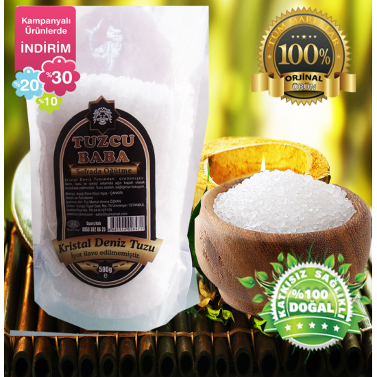 Deniz Tuzu Kristal Granül 1kg (500gr X 2 paket) Deniz Tuzu Kristal Granül 1kg (500gr X 2 paket)