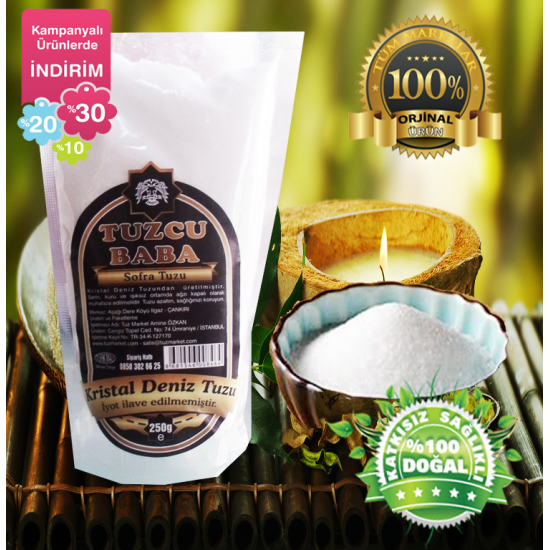Deniz Tuzu Kristal Sofralık 1kg (250gr X 4 paket) Deniz Tuzu Kristal Sofralık 1kg (250gr X 4 paket)