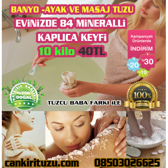10 kg Banyo Ayak ve Masaj Tuzu 84 mineralli 10 kg Banyo Ayak ve Masaj Tuzu 84 mineralli