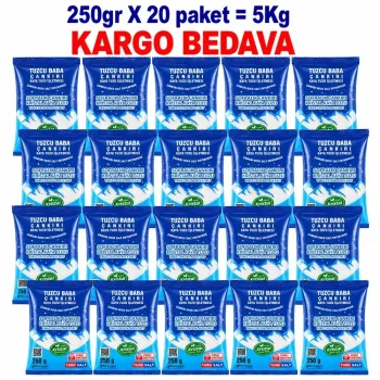 5 Kg Sofralık İnce Çankırı Kristal Kaya Tuzu – 20 × 250 g 5 Kg Sofralık İnce Çankırı Kristal Kaya Tuzu – 20 × 250 g