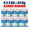 24 Kg Granül İri Çankırı Kristal Kaya Tuzu – 8 × 3 Kg